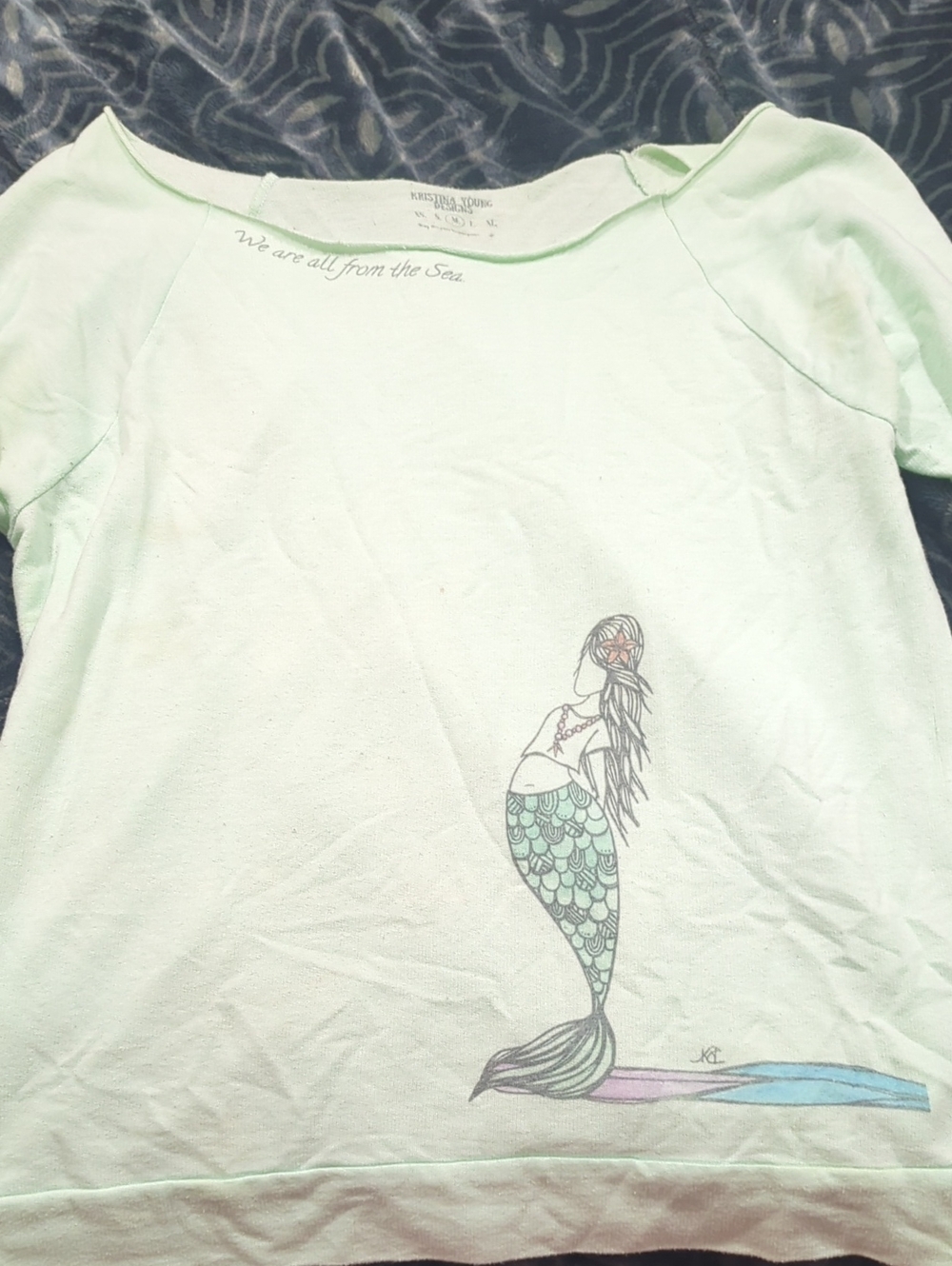 Mint Green Mermaid Graphic Long Sleeve